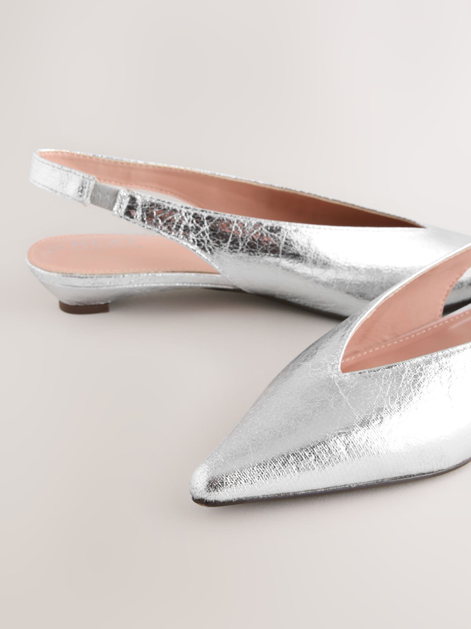 Buy Silver Print Forever Comfort® Point Toe Sling Back Shoes from