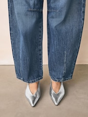 Silver Forever Comfort® Point Toe Sling Back Shoes - Image 2 of 12