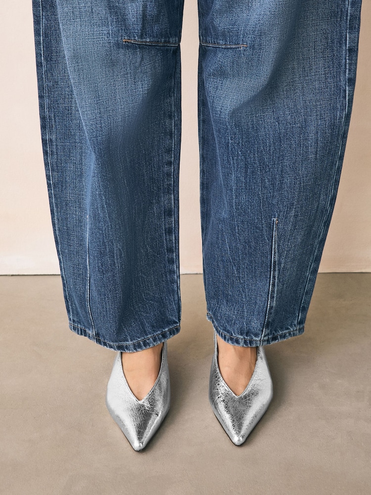 Silver Forever Comfort® Point Toe Sling Back Shoes - Image 2 of 12