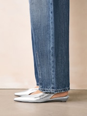 Silver Forever Comfort® Point Toe Sling Back Shoes - Image 3 of 12