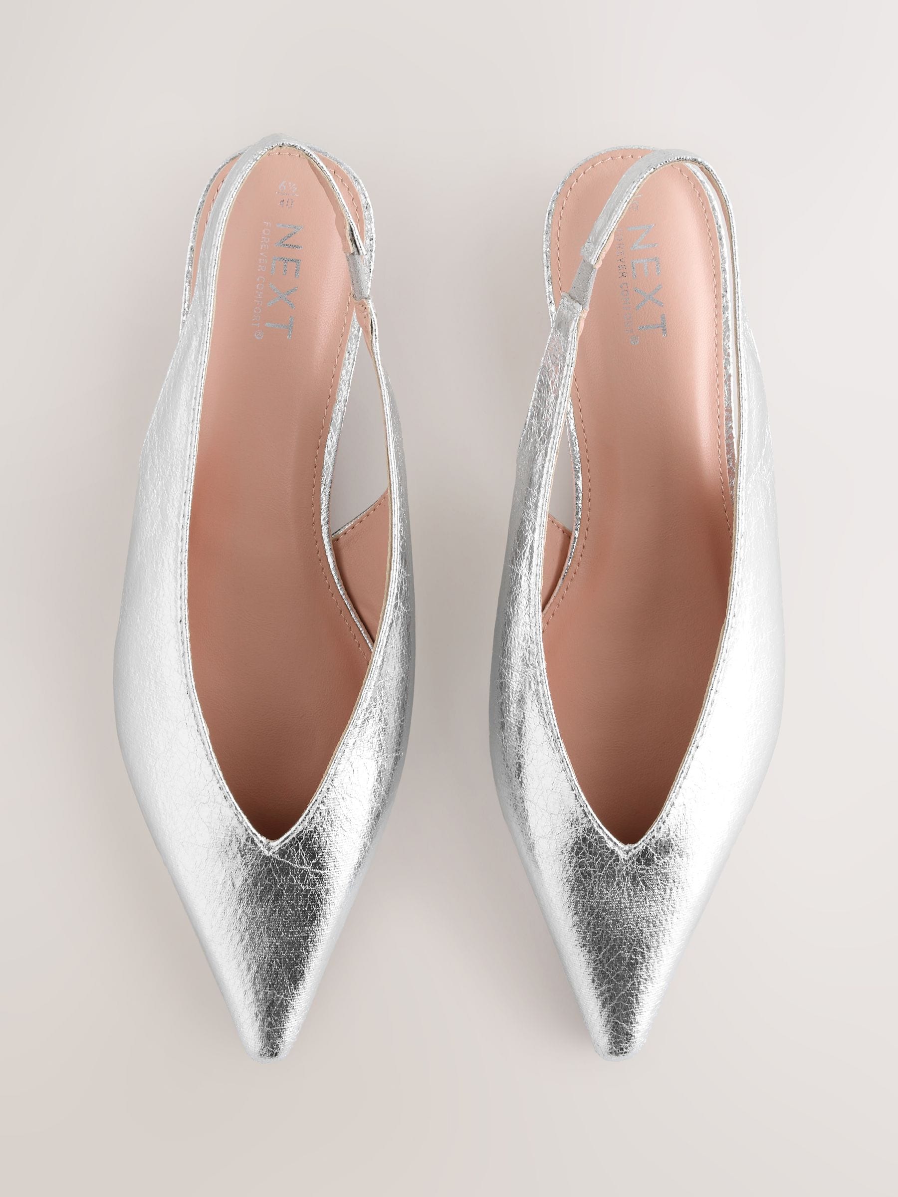 Buy Silver Print Forever Comfort® Point Toe Sling Back Shoes from