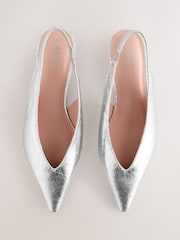 Silver Forever Comfort® Point Toe Sling Back Shoes - Image 8 of 12