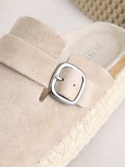 Neutral Forever Comfort® Leather Round Toe Espadrille Chunky Clogs - Image 5 of 5