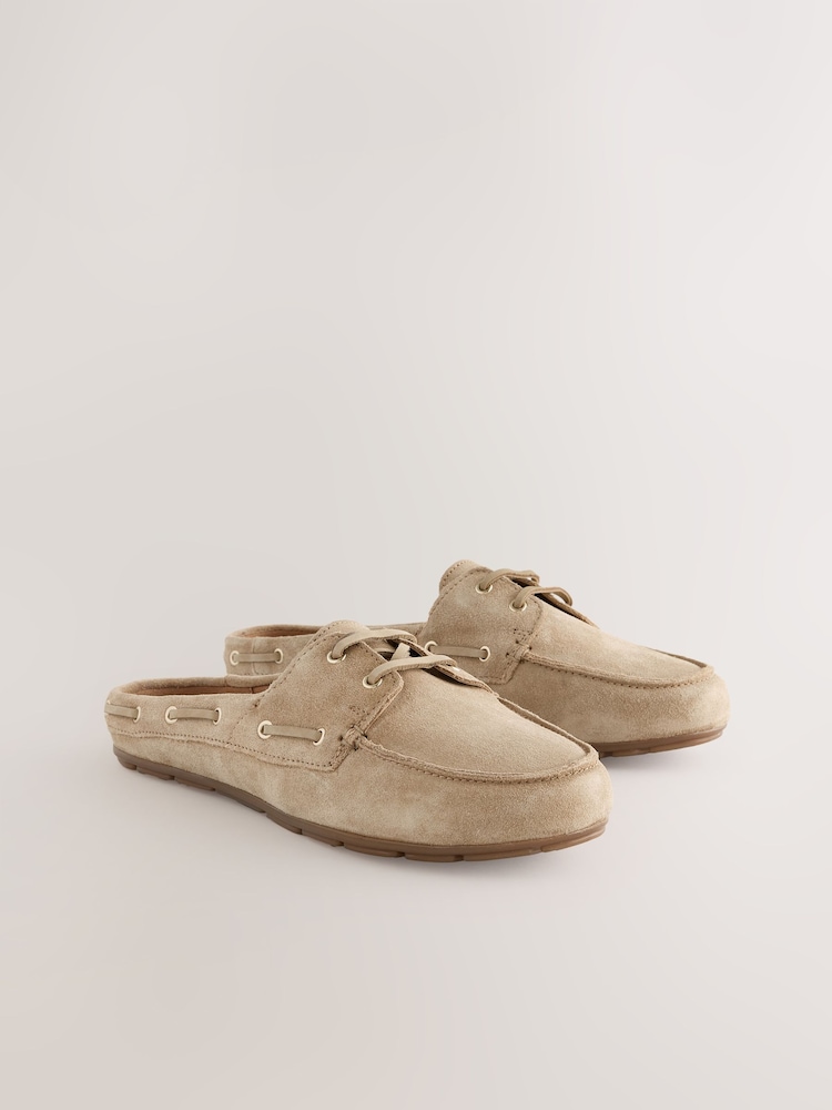 Peščena - Usnjeni natikači z okroglim sprednjim delom Forever Comfort® - Slika 2 iz 5