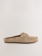 Peščena - Usnjeni natikači z okroglim sprednjim delom Forever Comfort® - Slika 3 iz 5