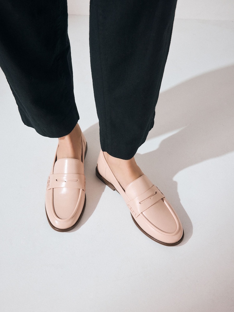 Pink Nude Standard Fit Forever Comfort® Slim Round Toe Penny Loafers - Image 2 of 9