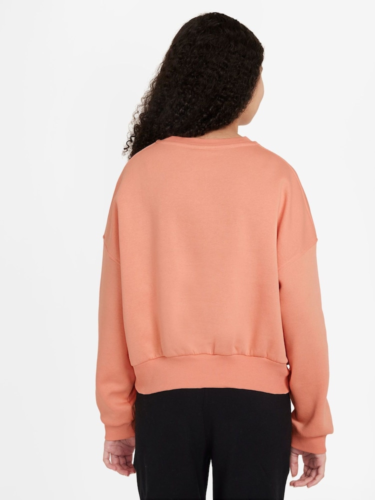 Nike Apricot Orange Club Fleece Boxy Crewneck Sweatshirt - Image 2 of 3