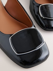 Black Forever Comfort® Square Toe Hardware Detail Slingbacks - Image 4 of 5