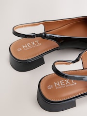 Black Forever Comfort® Square Toe Hardware Detail Slingbacks - Image 5 of 5