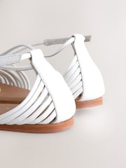 Белый - Кожаные сандалии с квадратным носком и ремешками Forever Comfort® - Image 7 of 7