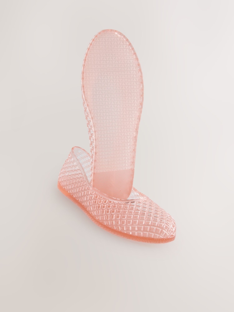 Neutral Nude Round Toe Jelly Ballerinas - Image 10 of 10