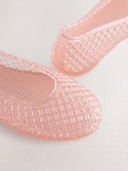 Neutral Nude Round Toe Jelly Ballerinas - Image 8 of 10