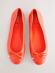 Orange Forever Comfort® Round Toe Leather Ballerina Shoes - Image 1 of 5