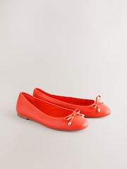 Orange Forever Comfort® Round Toe Leather Ballerina Shoes - Image 2 of 5