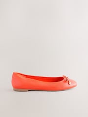 Orange Forever Comfort® Round Toe Leather Ballerina Shoes - Image 3 of 5