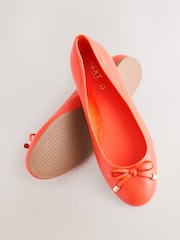 Orange Forever Comfort® Round Toe Leather Ballerina Shoes - Image 4 of 5