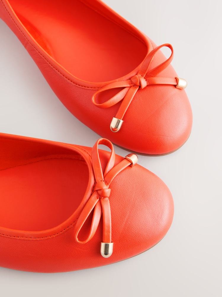 Orange Forever Comfort® Round Toe Leather Ballerina Shoes - Image 5 of 5