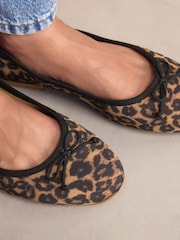 Leopard Animal Print Standard/Wide Fit Ballerinas Shoes - Image 5 of 8