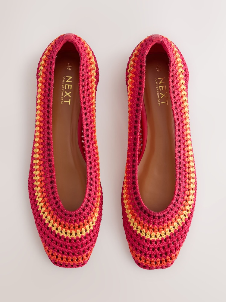 Bright Forever Comfort® Square Toe Crochet Ballerinas - Image 1 of 10
