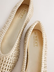 Gold Forever Comfort® Round Toe Weave Ballerinas - Image 11 of 11