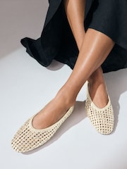 Gold Forever Comfort® Round Toe Weave Ballerinas - Image 2 of 11