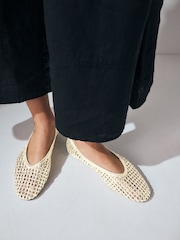Gold Forever Comfort® Round Toe Weave Ballerinas - Image 4 of 11