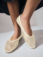 Gold Forever Comfort® Round Toe Weave Ballerinas - Image 5 of 11
