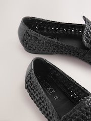 Black Forever Comfort® Leather Square Toe Weave Loafers - Image 9 of 9