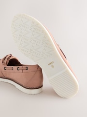 Blush Pink Forever Comfort® Leather Round Toe Lace Up Boat Shoes - Image 6 of 6