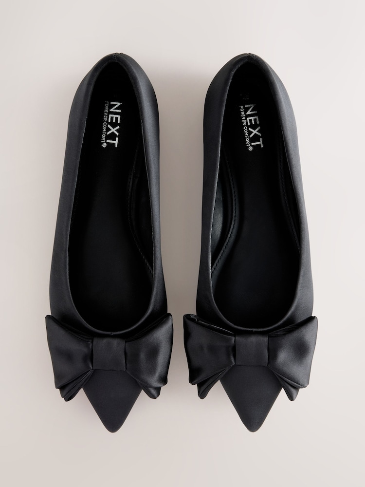 Preto - Bailarinas Forever Comfort® Point Toe Bow - Imagem 1 de 5