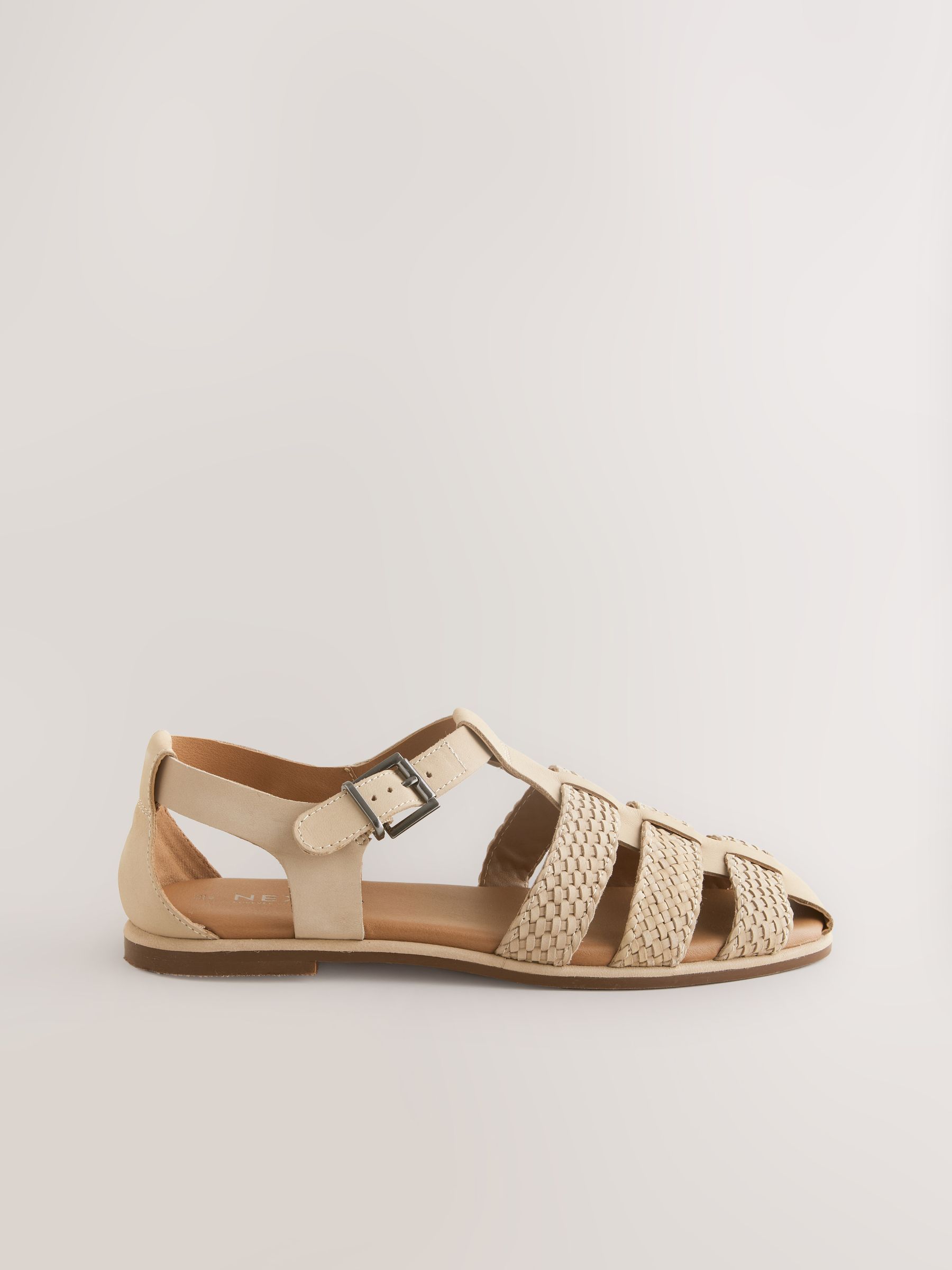 fisherman Buy Neutral Forever Comfort® Leather Round Closed Toe Weave Detail