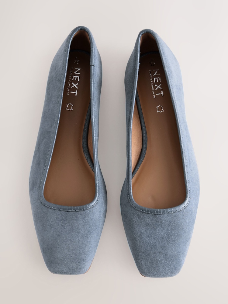 Blue Forever Comfort® Square Toe Ballerina Shoes - Image 1 of 5
