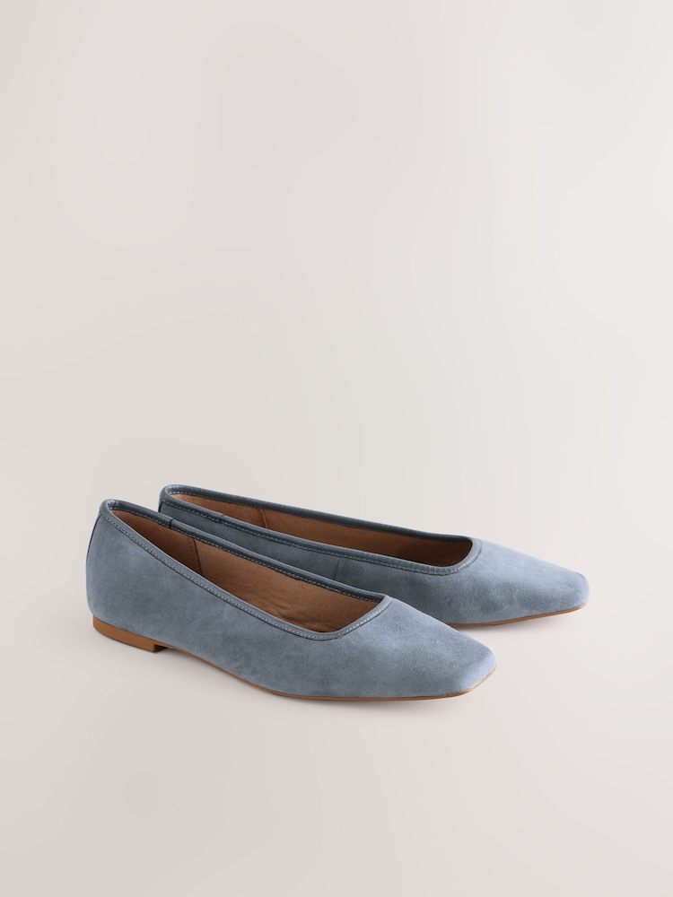 Blue Forever Comfort® Square Toe Ballerina Shoes - Image 2 of 5