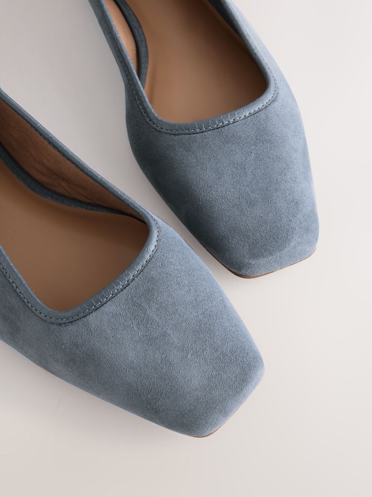 Blue Forever Comfort® Square Toe Ballerina Shoes - Image 5 of 5