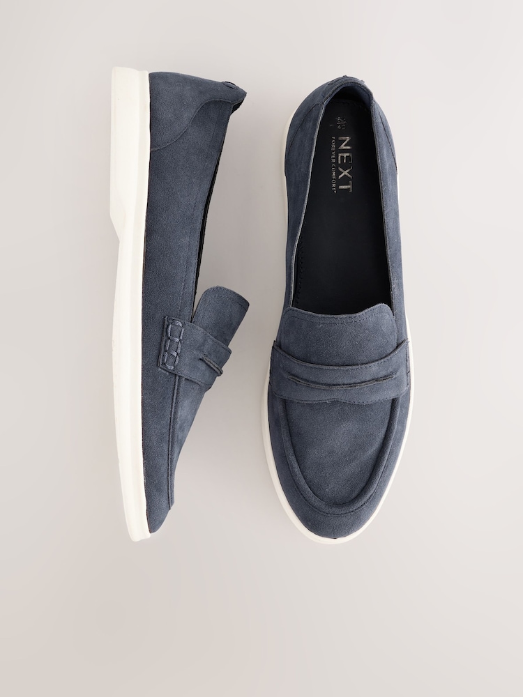 Navy Forever Comfort® Round Toe Slim Loafers - Image 1 of 8