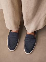 Navy Forever Comfort® Round Toe Slim Loafers - Image 3 of 8