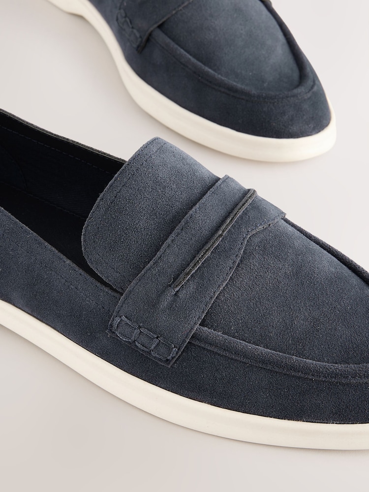 Navy Forever Comfort® Round Toe Slim Loafers - Image 8 of 8