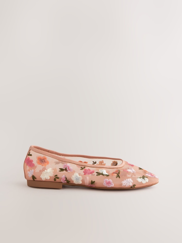 Blush Nude Forever Comfort® Embroidered Mesh Ballerinas - Image 6 of 9