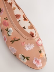 Blush Nude Forever Comfort® Embroidered Mesh Ballerinas - Image 8 of 9