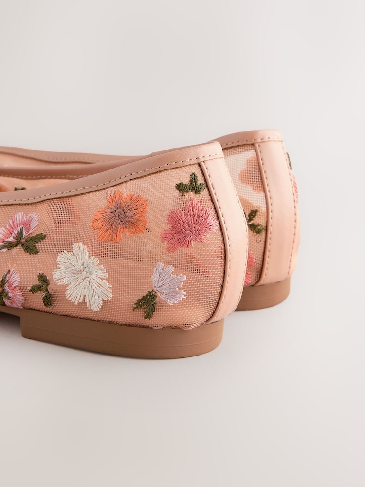 Blush Nude Forever Comfort® Embroidered Mesh Ballerinas - Image 9 of 9