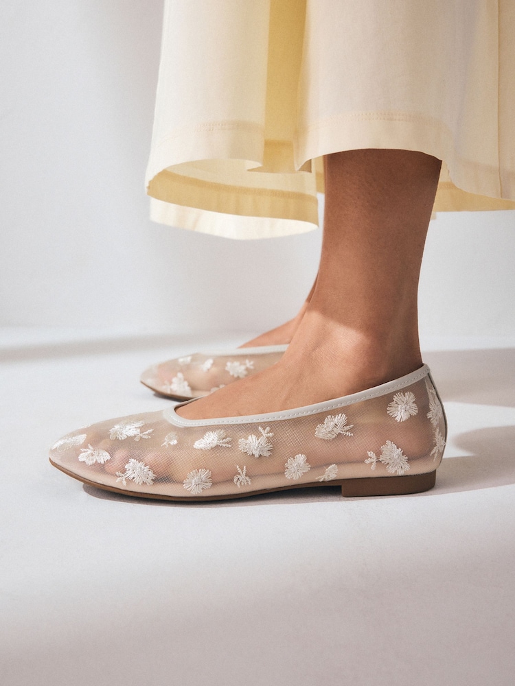 Bone Forever Comfort® Embroidered Mesh Ballerinas - Image 4 of 10