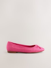 Pink Raffia Standard/Wide Fit Forever Comfort® Ballerinas Shoes - Image 3 of 5