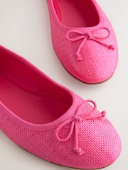 Pink Raffia Standard/Wide Fit Forever Comfort® Ballerinas Shoes - Image 4 of 5