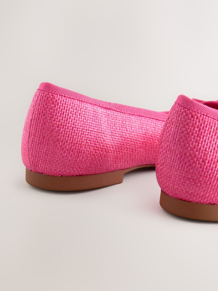 Pink Raffia Standard/Wide Fit Forever Comfort® Ballerinas Shoes - Image 5 of 5
