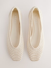 Neutral Forever Comfort® Square Toe Crochet Ballerinas - Image 1 of 9