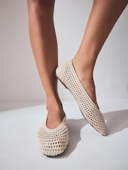 Neutral Forever Comfort® Square Toe Crochet Ballerinas - Image 4 of 9