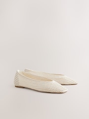 Neutral Forever Comfort® Square Toe Crochet Ballerinas - Image 6 of 9