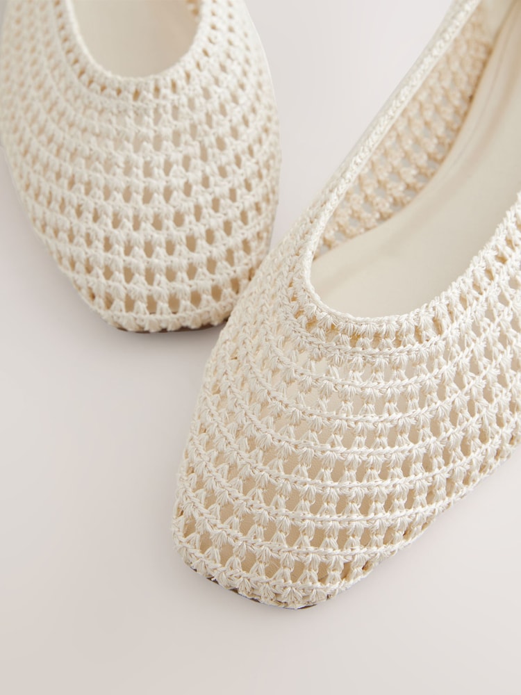Neutral Forever Comfort® Square Toe Crochet Ballerinas - Image 9 of 9