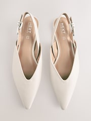 Osso - Forever Comfort® Leather Point Toe Buckle Slingback Shoes - Imagem 1 de 9