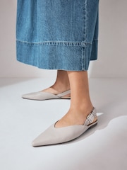 Osso - Forever Comfort® Leather Point Toe Buckle Slingback Shoes - Imagem 3 de 9